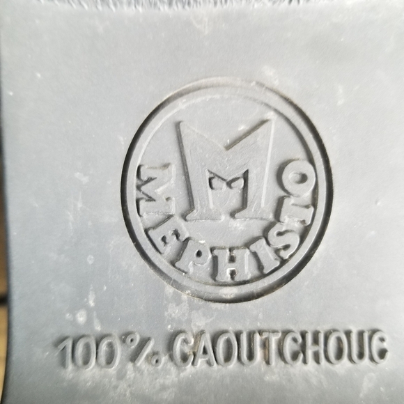 Vintage 90s y2k Mephisto Comfort Square Toe Chunky Heel Black Leather Oxfords 8 - Picture 8 of 10